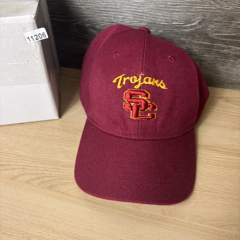 USC Trojans Hat Cap Strap Back Mens Maroon Yellow NCAA College Football